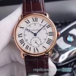 Swiss Replica Cartier Ronde de Cartier Rose Gold Watch White Dial